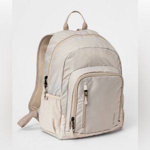 Embark 16.9” 11.4”W Basic Grey Beige Backpack Interior Laptop Pocket.